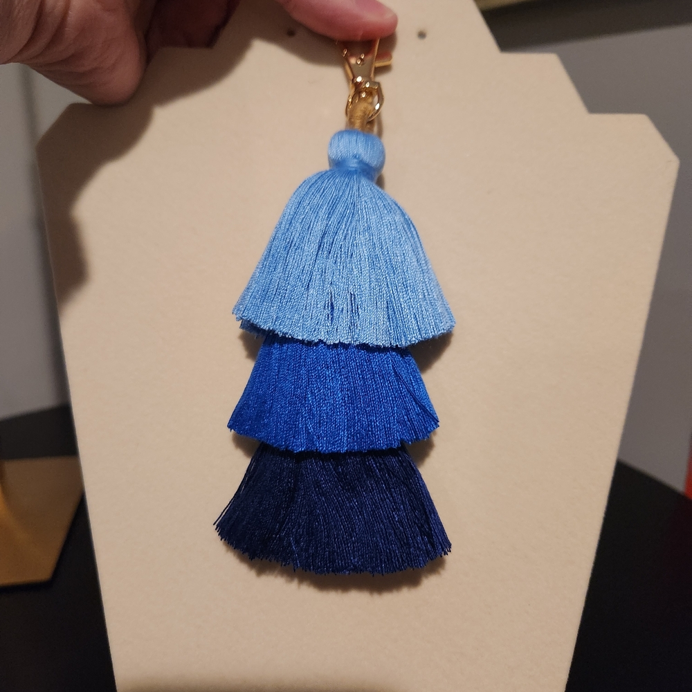 Blue Ombre Tassel Keychain/Bag Charm